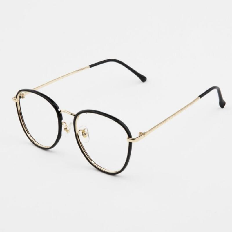 Men s and Women s Two-Tone Office Worker Daily Look Glasses Frame G1195_Black