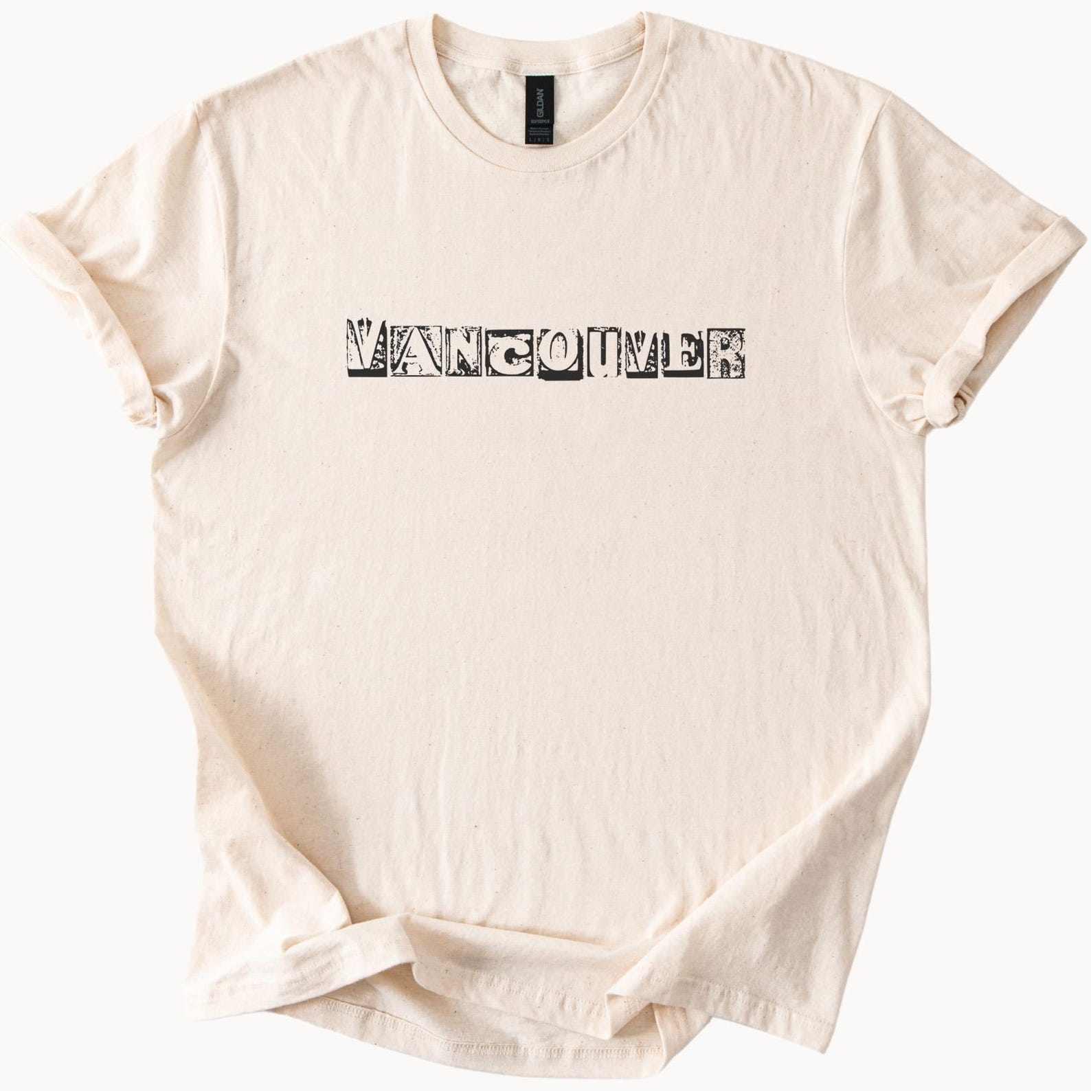Vancouver Graphic T Shirt Artistic Block Letter Design Vancouver Canada Souvenir Tee Unique City Typography Shirt Gift for Travelers 100