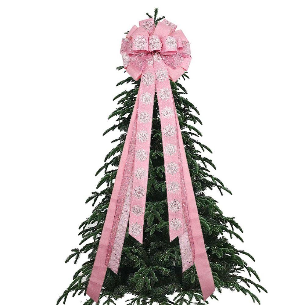 Big Size Snowflake Christmas Decorations Overlock Wire Ribbon Knot Bow Tie Ribbon Linen Ribbon Pendant Style DIY Creative Bow
