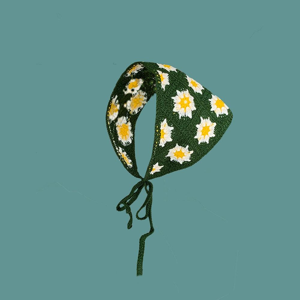 

Милый Креативный Ручной Работы Вязаный Крючком Треугольный Шарф Треугольная Повязка на Голову Повязка на Голову Полотенце Головной Платок Шапка зелёный