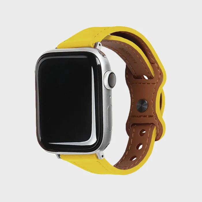 Apple Watch Slim Leather Strap Compatible with All SE Models (Mimosa)