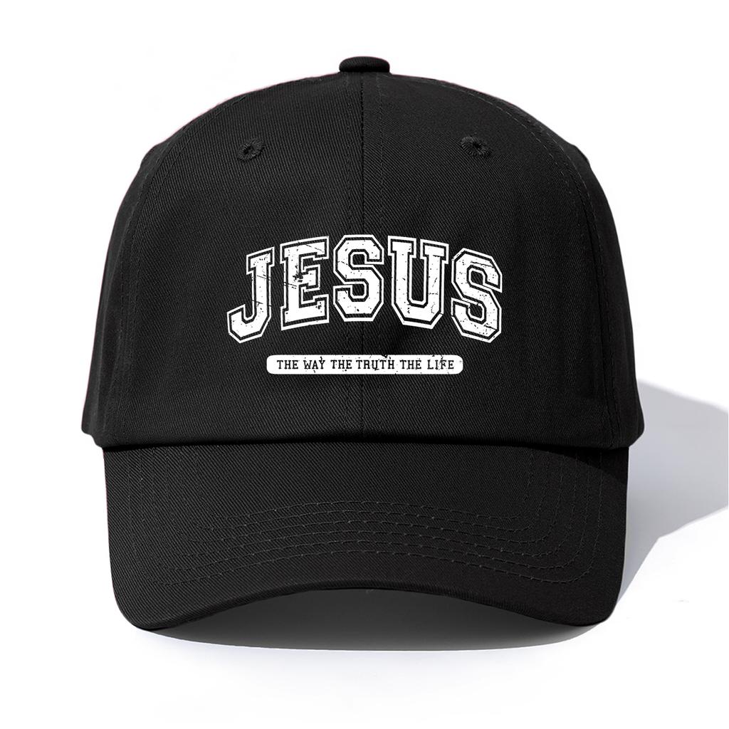 1pc JESUS Print Baseball Cap for AdultsMinimalist Retro Style Casual Soft Adjustable Dad HatPerfect As Gift
