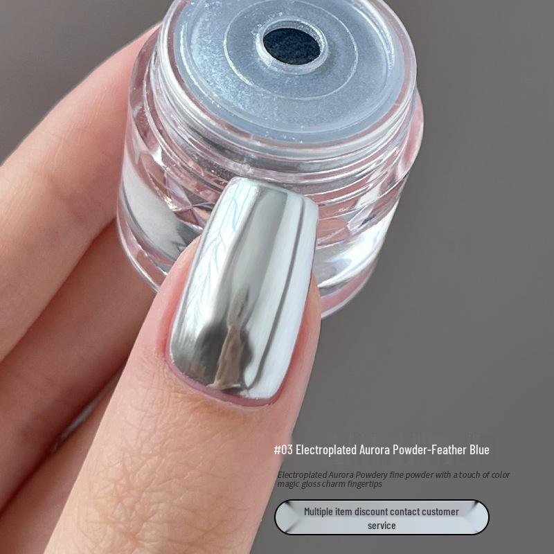 KaSi Nail Art Aurora Mirror Powder - High-Shine Whitening Glitter for Luxurious Nail Decoration