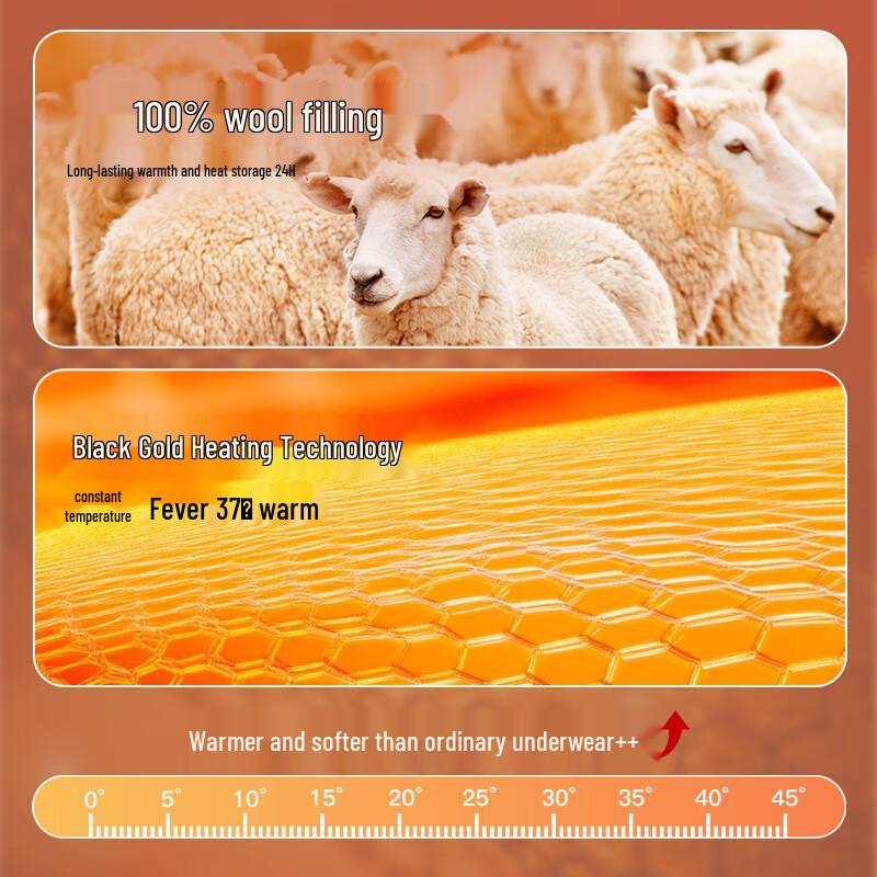 Oudifen Women's 100% Wool Thick Thermal Underwear Set