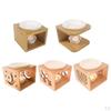 Bamboo Ceramic Tealight Candle Holder Oil Burner Essential Diffuser Furnace Home Meditation Decor
