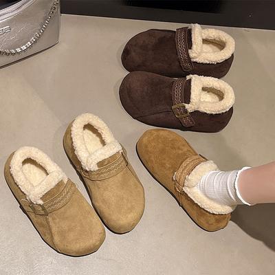 Women's Thick-soled Hairy Mouth Winter Lightweight Warm Anti Cold Padded Snow Boots Non-slip Wear Casual Sneakers Cotton Boots