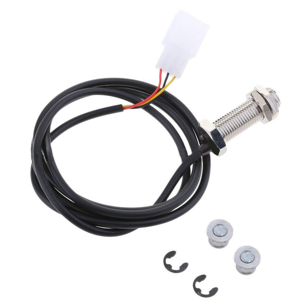 Speedometer Universal Motorcycle Bike ATV Digital Odometer Tachometer Speed Replace Universal Sensor Cable with 2 Magnet
