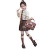 Girls' 2025 British Style Three-Piece Set: Mid-Length Trench Coat, Pleated Skirt, and Jacket for Spring/Autumn - New College Fashion.