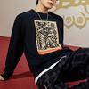 Anta Life Series Tiger Spirit New Year Pattern Print Crew Neck Sweatshirt Unisex Tops Black 152218730-3