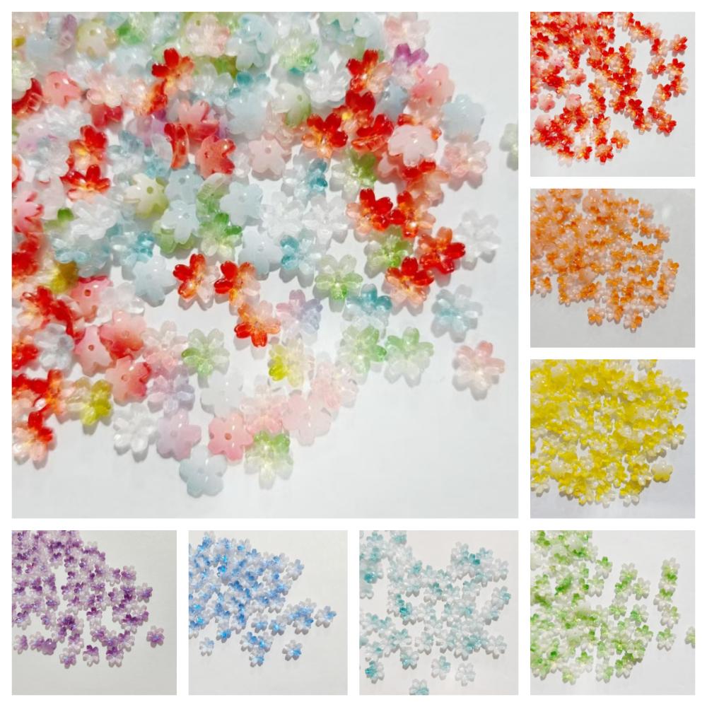 100pcs Transparent Oriental Cherry Beads Gradient Color Jewelry Making Material DIY Accessories