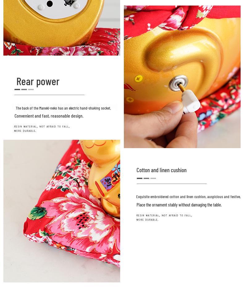 Ceramic Waving Fortune Cat Figurine for Home and Shop Decor