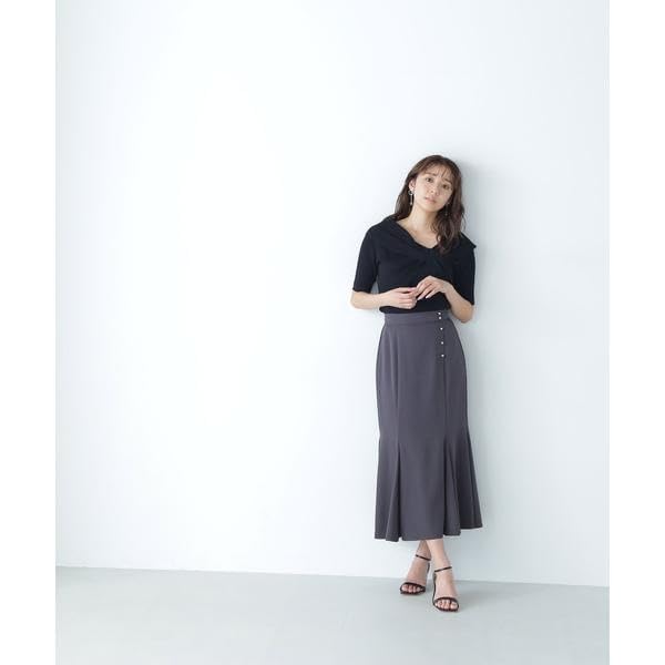 Natural Beauty Basic Cross Ribbon Rib Knit Black Women's Sweater,