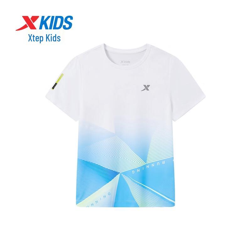 XTEP Boys' Color-Block Round Neck Short Sleeve Knit Shirt