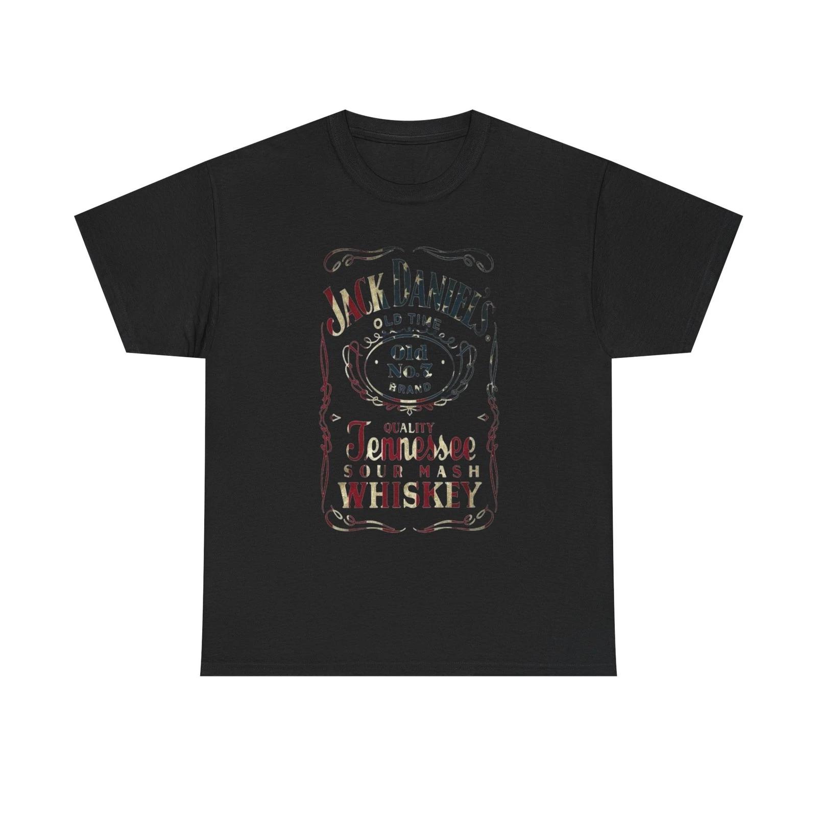 

Jack Daniels American Flag Graphic T Shirt Unisex Heavy Cotton Tee NEW 4XL