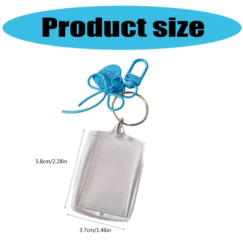 Contemporary Acrylic Photo Display Organizer Compact Keychain Card Sleeve Decorative Desk Accessory For Daily Use