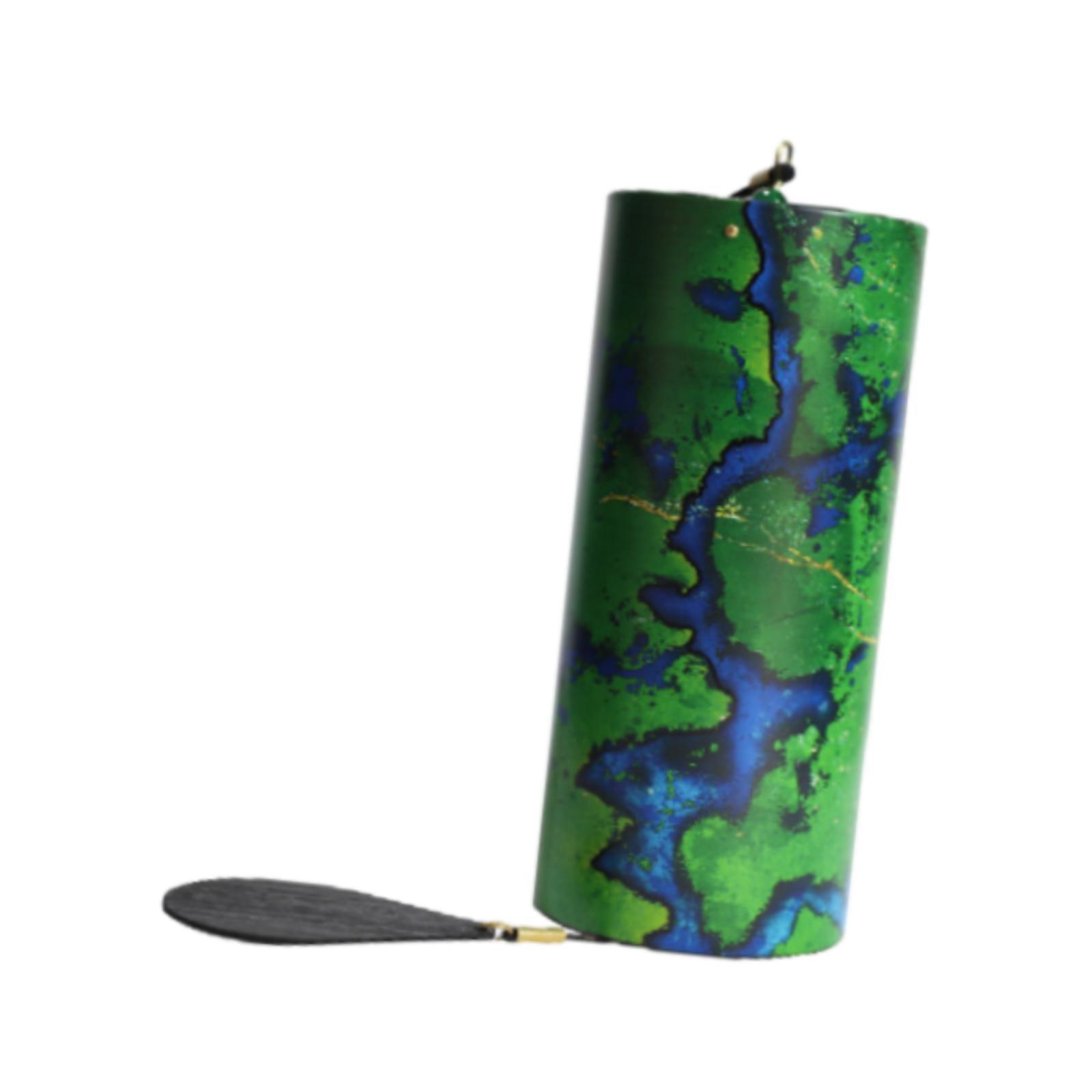 

Шнуровый ветряной колокольчик простой маленький деревянный ручной работы для сада патио веранды зелёный