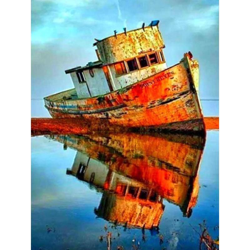 5D DIY Diamond Painting Dusk and Sailing Diamond Embroidery Cross Stitch Kit Full Rhinestone Mosaic Home Decor