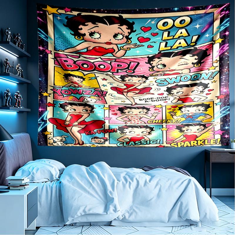 Betty Boop Print Tapestry, Lightweight Wall Hanging, for Bedroom, Dorm, Living Room, Home Art Decor - Birthday Christmas Gift for Friends