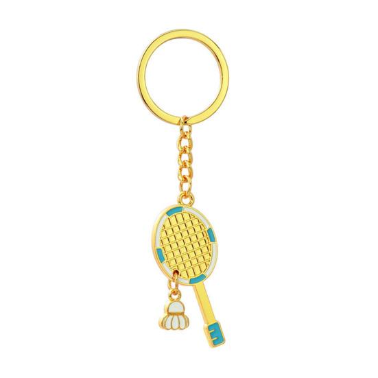 

Keychain Pendant Lightweight Metal Sports Keychain Badminton Table Tennis Squash Racket Charm Key Holder C