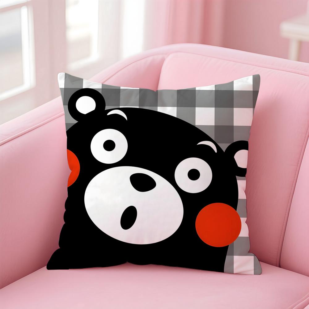 Süße K-Kumamon Kissenhülle Bequeme Wendekissenhülle Ideal für Auto Sofa Schlafzimmer & darüber hinaus