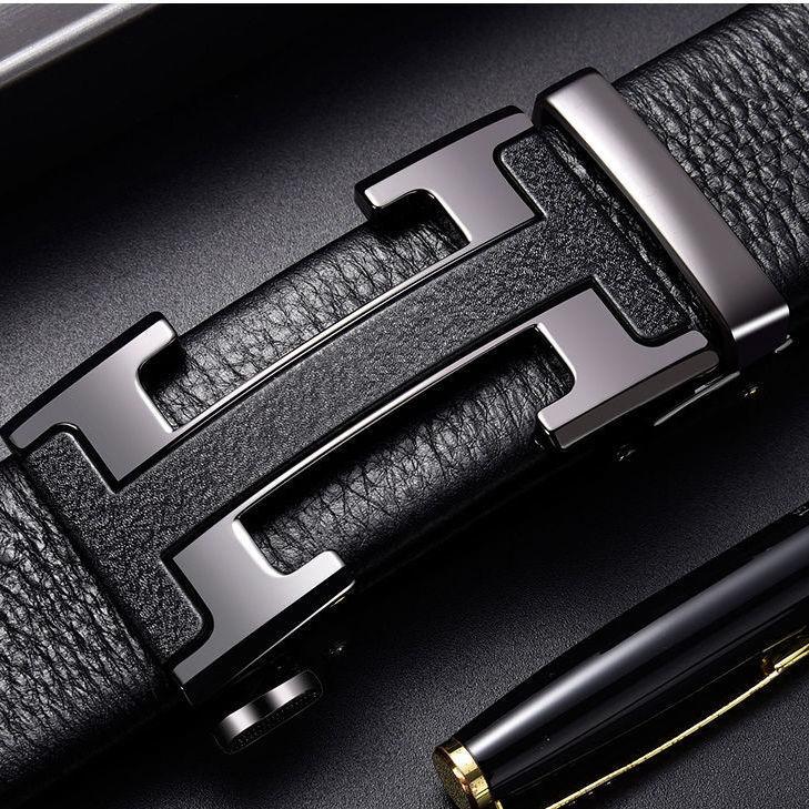 [Quick Hair] Classic H Letter Automatic Buckle Men'S Belt Men'S