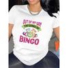 European Sizes Women'S Funny Bingo Night T-Shirt - "OUT OF MY WAY I'm Going To BINGO" Graphic Tee with Bingo Cards Design Medium Stretch Fabric