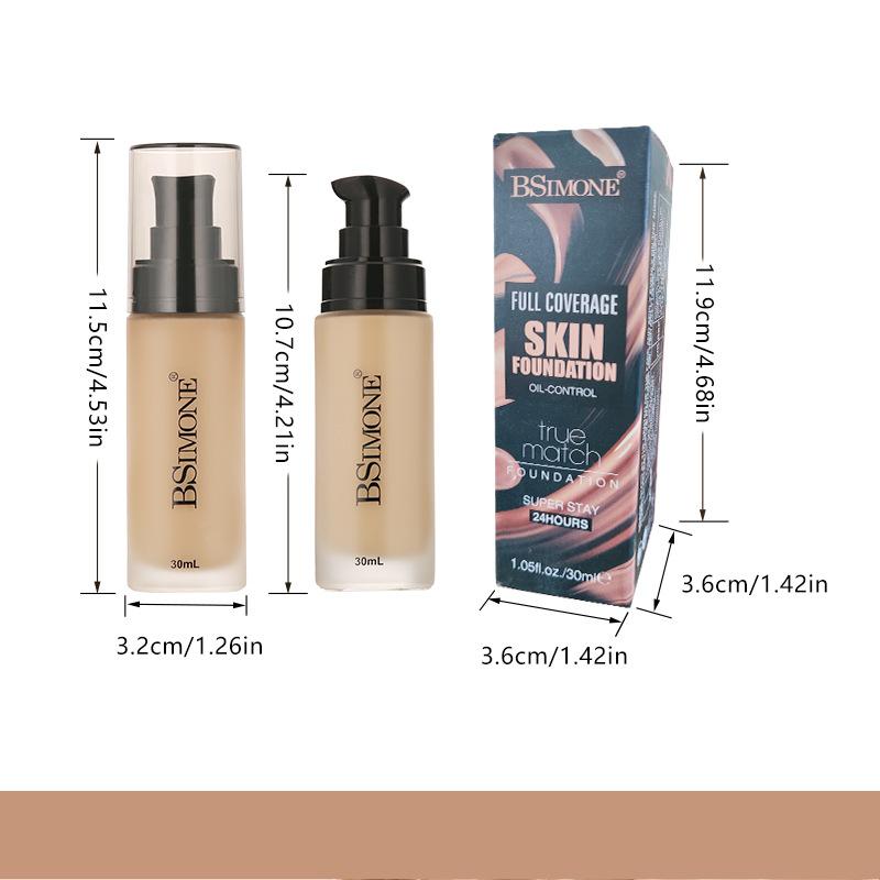 Bsimone Face Base Liquid Foundation Makeup Concealer Waterproof Brighten Whitening Long Lasting Bb Cream Cosmetics