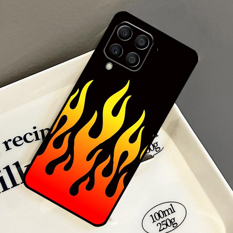 Blue Red Flame Fire Case For Samsung Galaxy M21 M31 M14 M34 M54 M33 M16 M36 M56 M53 M13 M12 M32 M52 M15 M55 M35