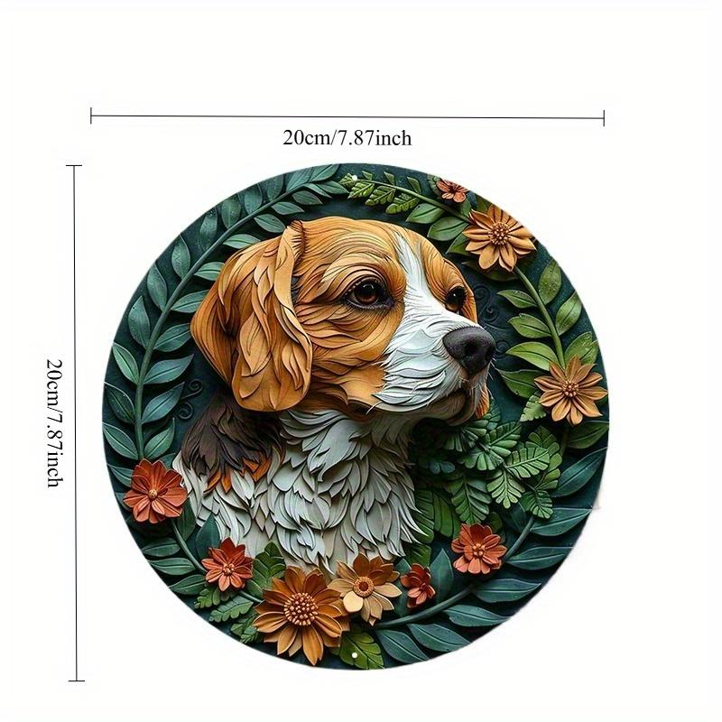 

2d плоский 20*20см Дерев яна Кругла Мітка Знак Собаки, для Стіни, Вітальні, Домашнього Декору, Смішна Настінна Прикраса, Ідеальний як Подарунок 20x20cm