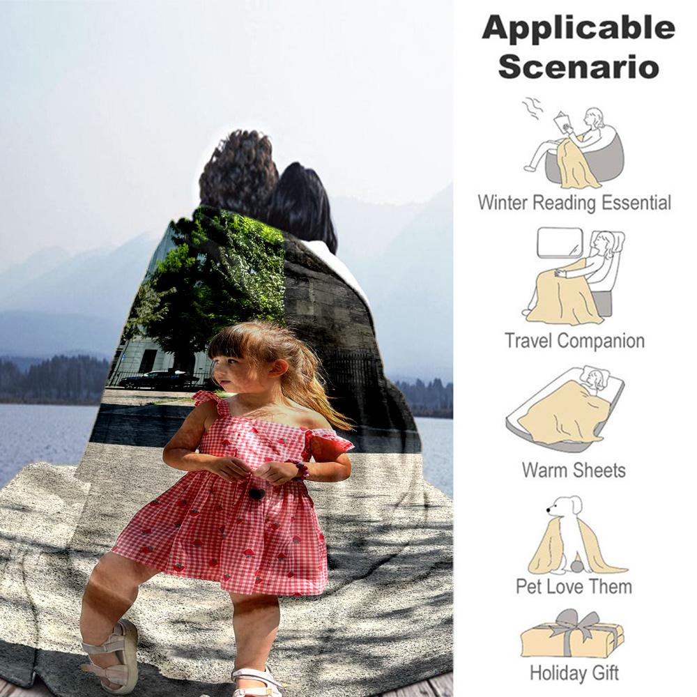 Customize Photos Personalized picture Blanket Multi-purpose Personalized Blanket Comfortable Throw For Seaside Couch Chair Home Decor