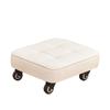 Comfort Upholstered Swivel Caster Stool Rounded Edges Square Shape Low Sliding Bench Portable 360° Foot Stool Tile Grouting