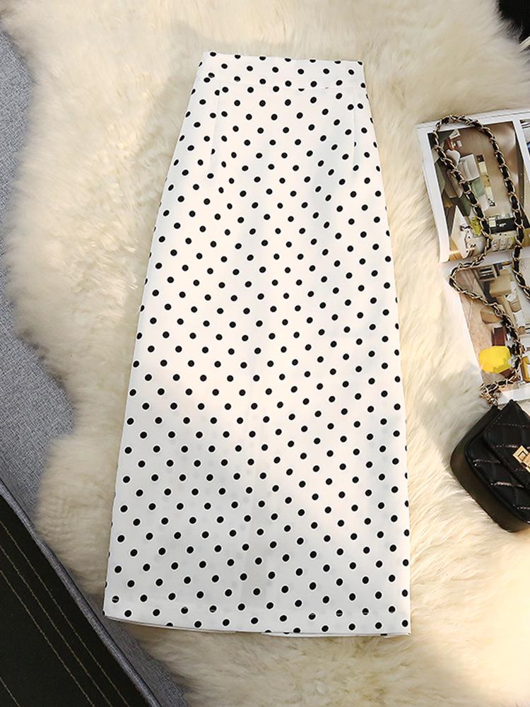 2026 Damen High-Waist A-Linien Polka Dot Midi-Rock mit Schlitz - Neuer Sommer-Artikel