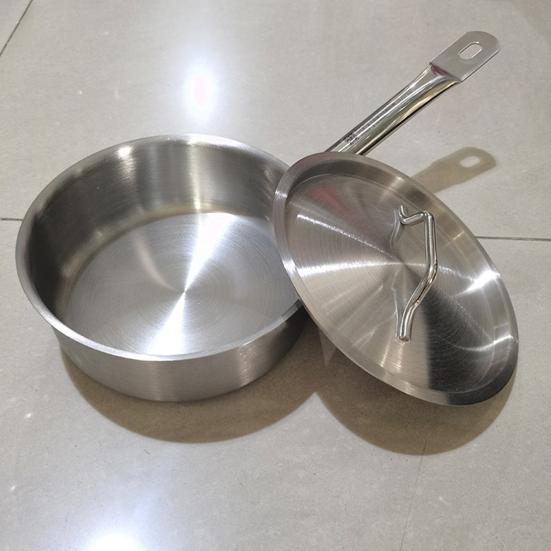 Stainless Steel Pot with Sunken Anti-Overflow Lid Corrosion-resistant Frying Pan Even Heat Skillet Induction Cooking Pan Kitchen Essential for