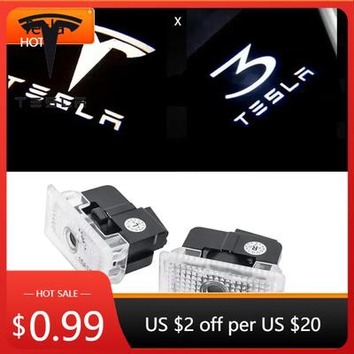 Car Sticker 2pcs for Tesla Model S 3 X Y Led The Latest Upgrade Non-fade Car Door Welcome Light Logo Projector Laser Lamp