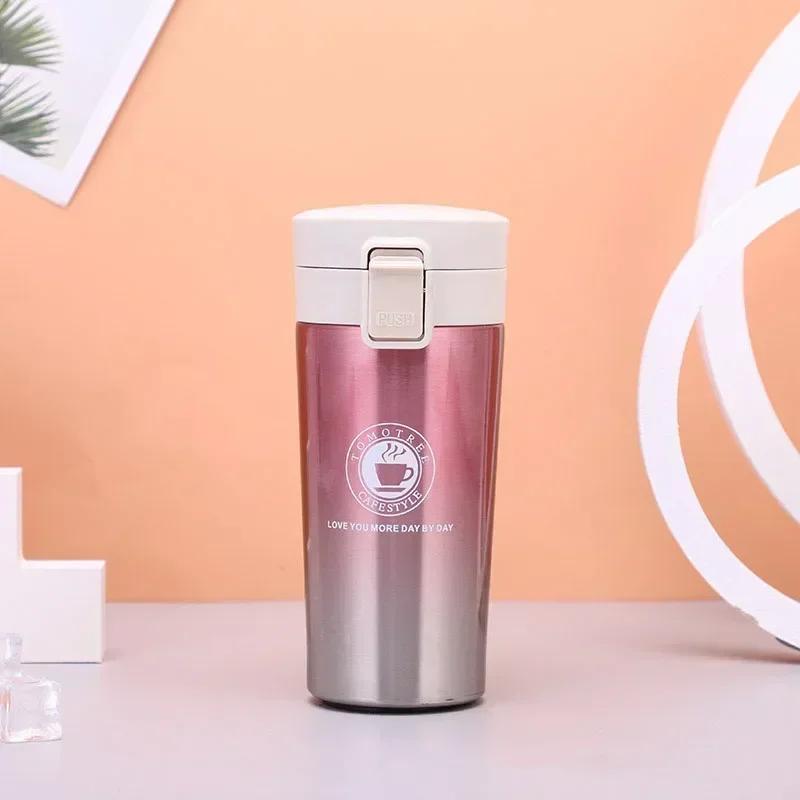 Tasse à café thermos 380/500 ml Tasses à café en acier inoxydable Flasque à vide à double paroi Bouteille d'eau étanche Tasse thermos à dégradé