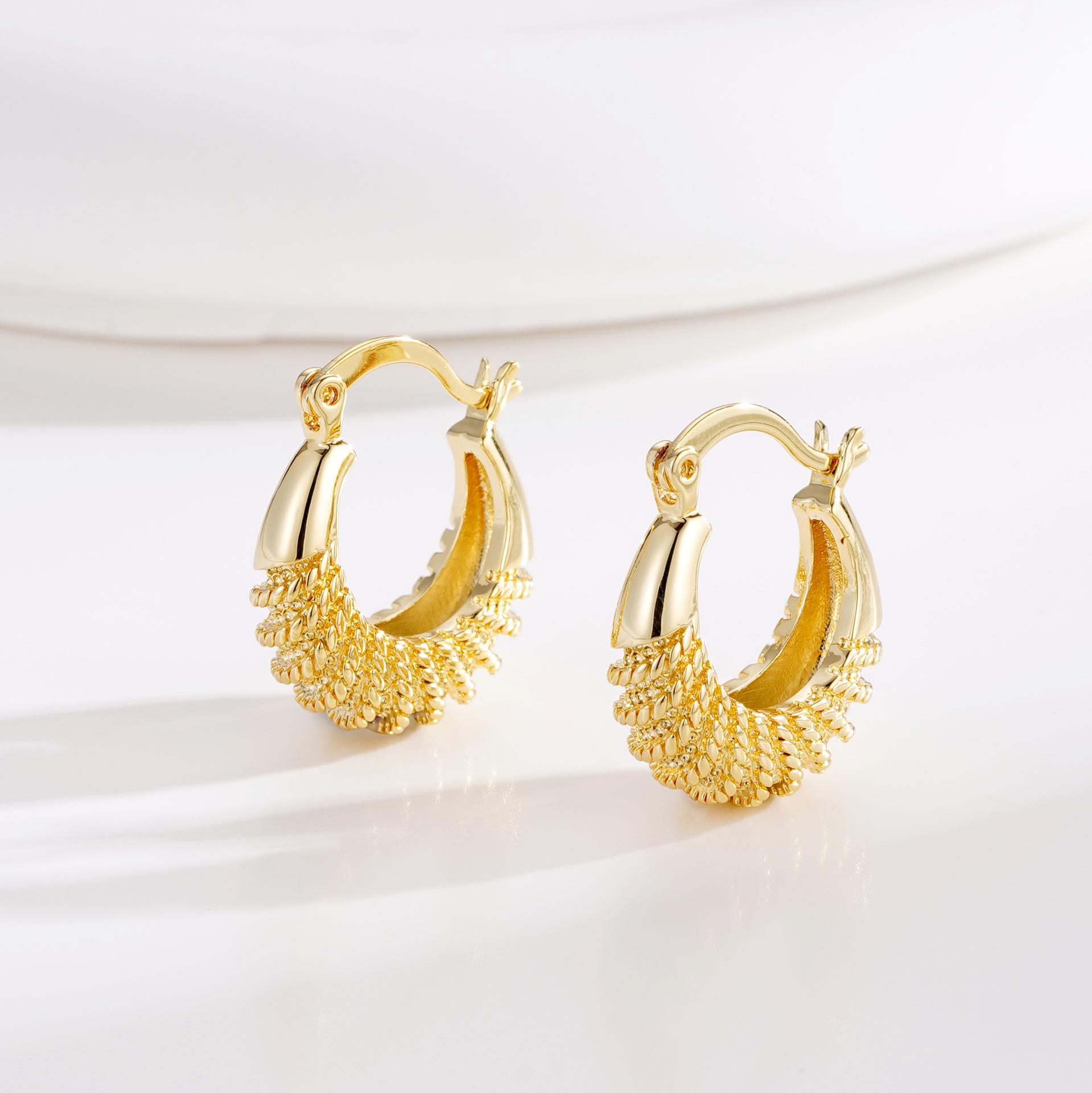 

Серьги в стиле ретро в европейском и американском стиле с нитями - позолоченная медь 18 карат, высококачественный металлический стиль.