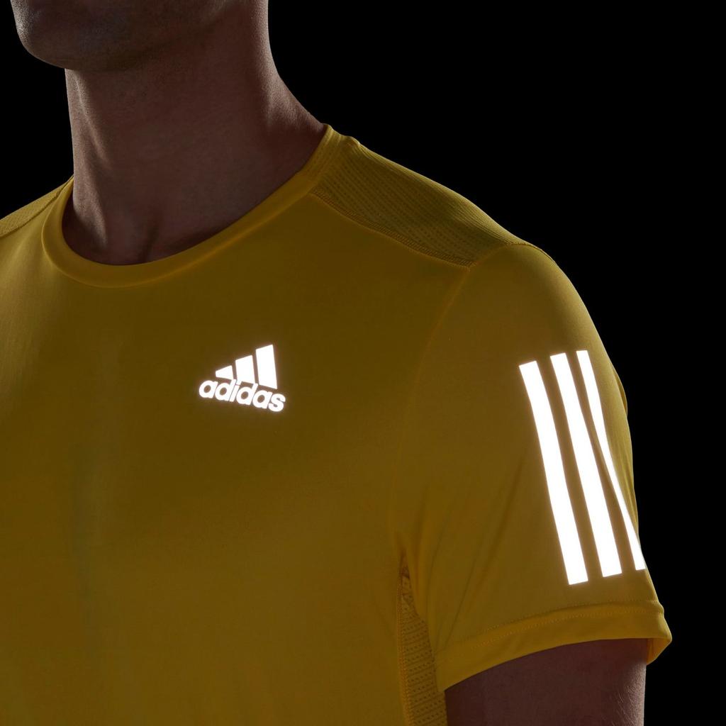 Adidas Logo Print Round Neck Short Sleeve T-Shirt Men T-Shirts Yellow HL5991