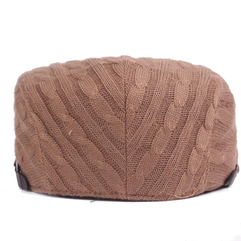 Knitted Beret Men and Women Winter Forward Cap Simple Duck Tongue Cap Middle-aged Duck Tongue Hat Hat