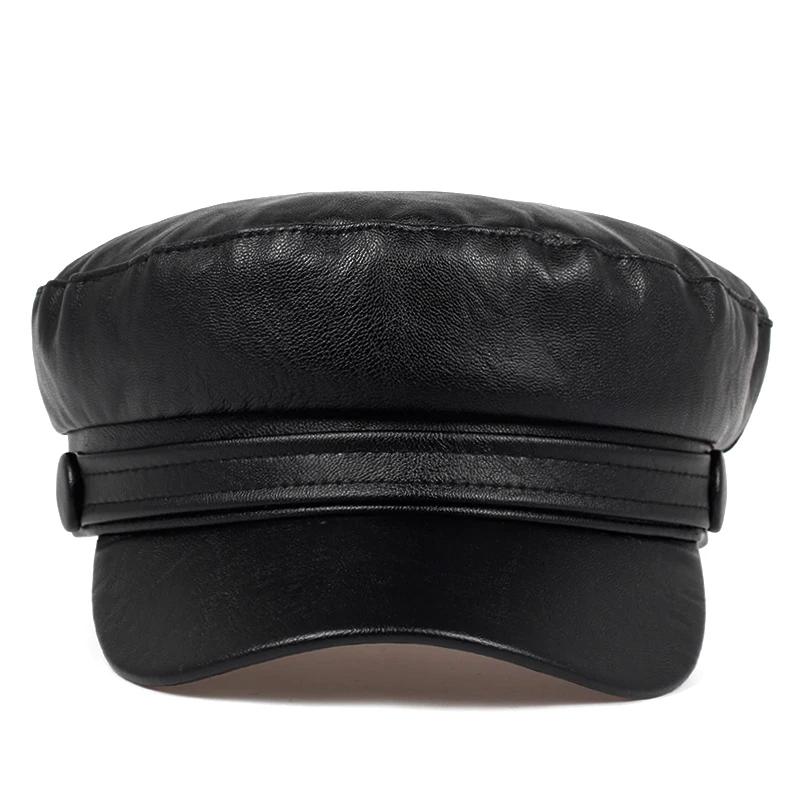 New Korean Leather Beret Fashion Ladies Hat Super Fire Wild Hats High Quality Outdoor Leisure Caps Hat