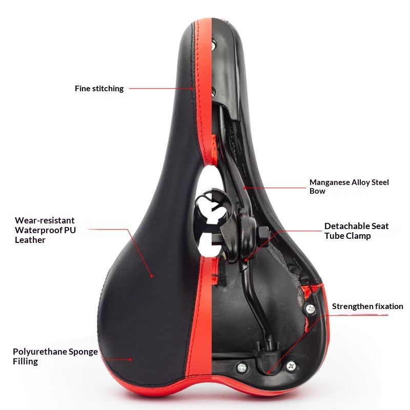 Pu Leather Oversized Bike Seat Soft Comfortable Shock-Absorbing Wide Bicycle Saddles Wide Bike Saddles For Cycling Cushion