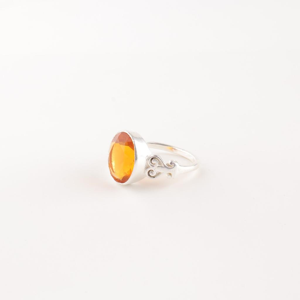 Citrine Gemstone 925 Sterling Silver Jewelry Handmade Ring For Anniversary Gift RR-66-17