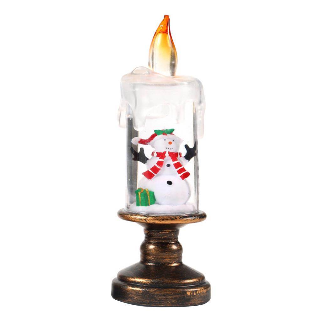 LED Flameless Candle Glitter Lamp Battery Operated Lighted Flameless Candle Candle Shaped Snow Lantern Xmas Decorations