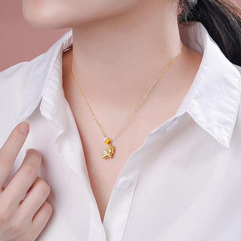 Tichya S925 Sterling Silver Unicorn Necklace for Women – Sweet, Light Luxury Little Pegasus Clavicle Chain