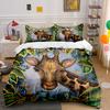 "Jungle-Themed Giraffe Art Set" Kid's and Adults' Bedroom Decor, Exquisite Three-piece Bedding Set Gift