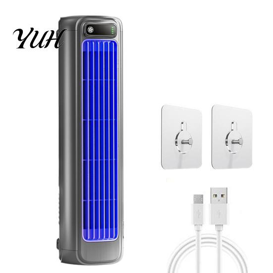 Silent Bedroom Fan Portable Air Conditioner Rechargeable Wall-Mounted Cooling with 3 Speeds & Dorm Room LED Touch Screen Cooler for Kitchen Bathroom серый