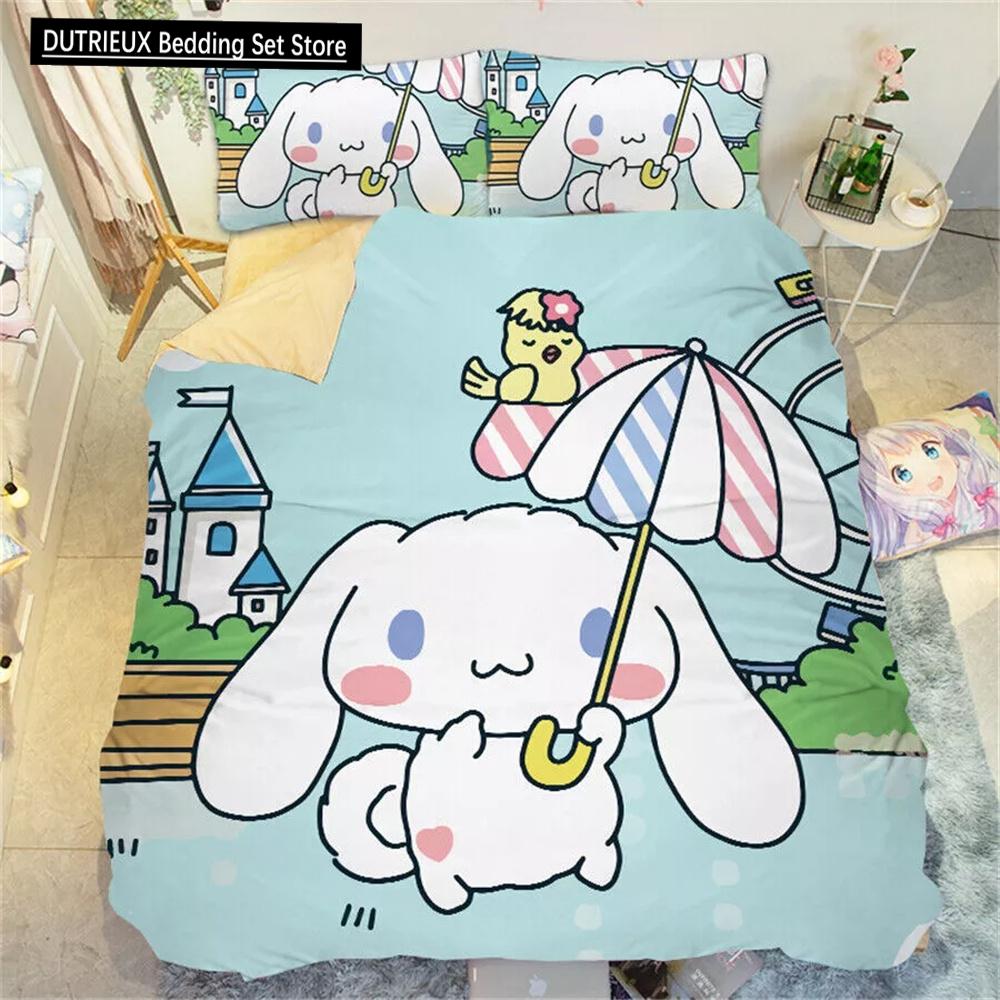 Cinnamoroll Cartoon Duvet Cover Kawaii Teens Children Bedding Collection Cute Quilt Cover Polyester Twin Queen King Bedroom Decoration