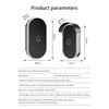 B03B-Intelligent Wireless Doorbell Outdoor Without Battery Button Call Chime Wireless Doorbell White+Silver US Plug