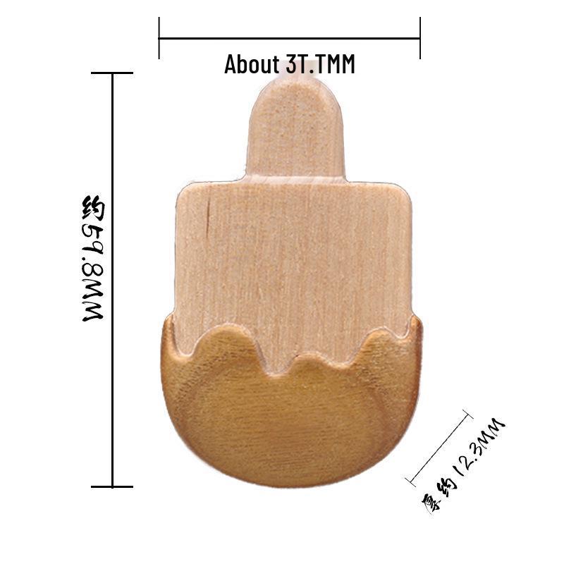

Creative Green Sandalwood Ice Cream Magnet: Cute Wooden Fridge Decoration Sticker