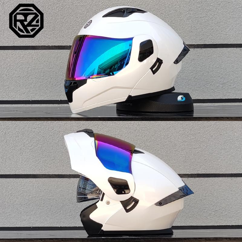 ORZ Unisex Motorcycle Helmet DOT Certification Double Lens Cross Section Helmet Safety Modular Flip Helm Helmet With Visor