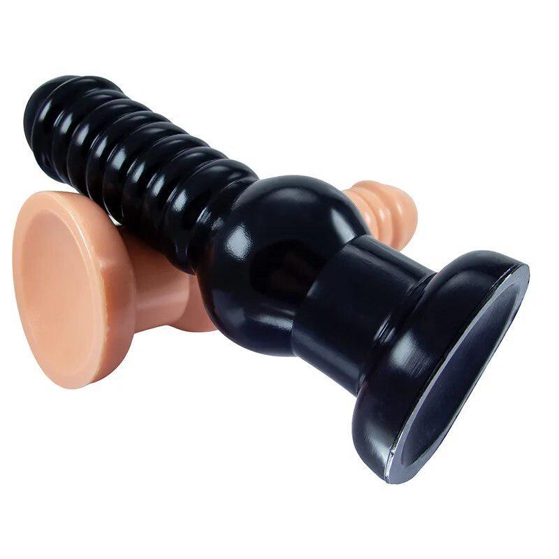 Závitový PVC Butt Plug Anální Expanzér Masturbátor Sexuální Hračka Velký Péro Fisting Strap on Kohout Gay Otrok Realistické Dildo